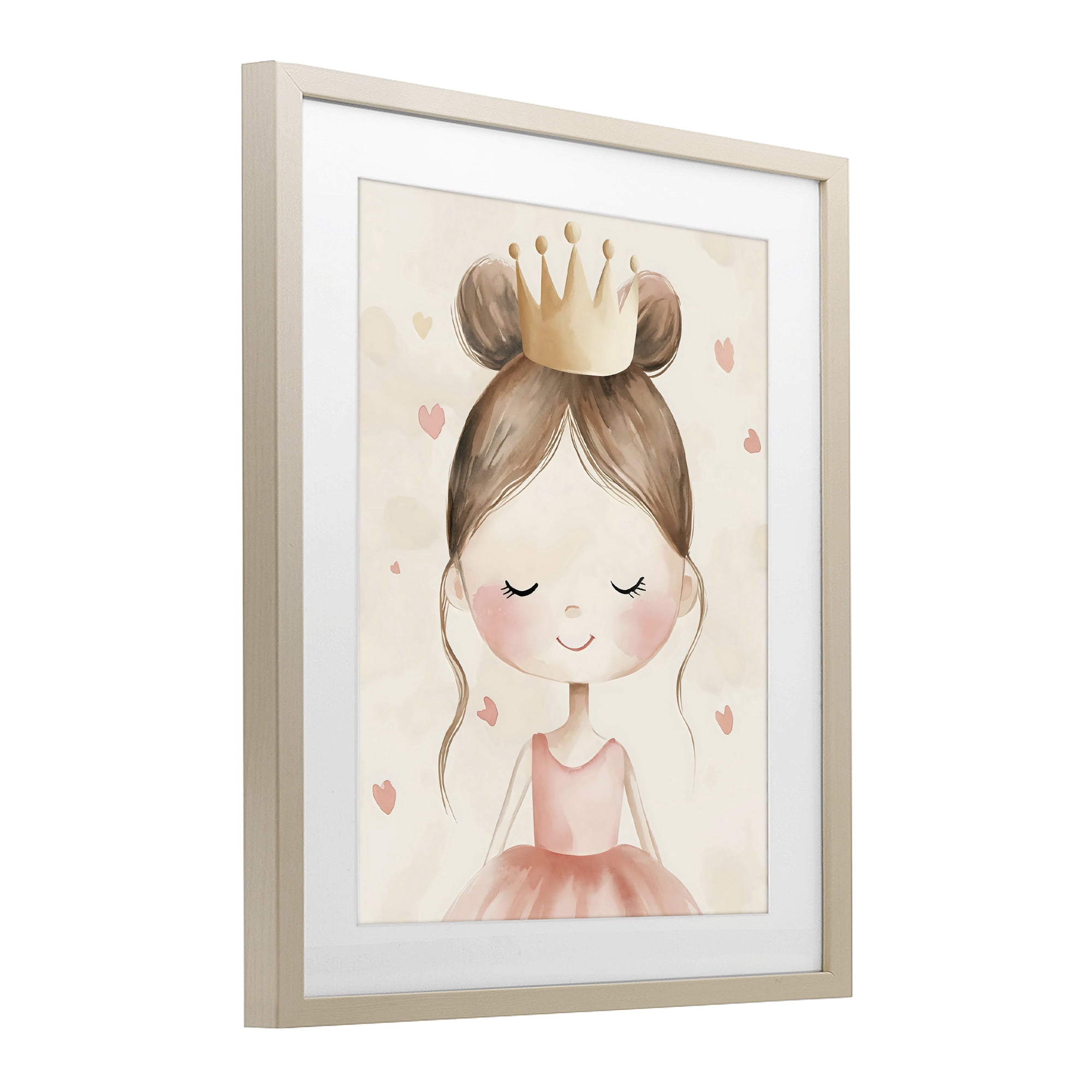 Stupell Industries Pink Ballerina in Crown Birch Framed Print Under Glass, design by Creative Studio