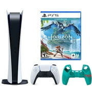2023 Newest PlayStation_PS5 Gaming Console Digital-Version Bundle with Horizon Forbidden West | Silicone Controller Cover Skin