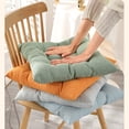 thumbnail image 6 of Comfort Faux Linen Seat Cushion Breathable Office Chair Pad Ergonomic Design with Ties For Home Living Room Bedroom, 6 of 20