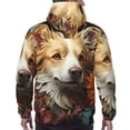 thumbnail image 7 of Pofeuu Vintage Colorful Flower Puppy Print Mens Casual Hooded Collar Drawstring Hoodies Pullover Sweatshirts Casual Long Sleeve Shirts-Medium, 7 of 7