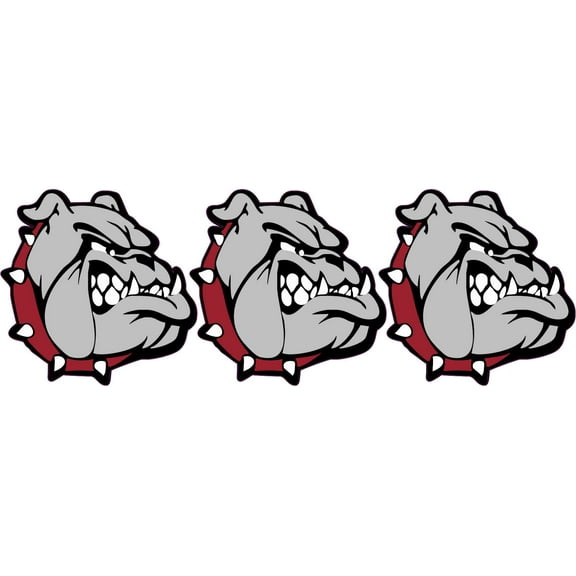 2in x 2in Right Facing Maroon Bulldog Stickers
