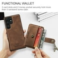 thumbnail image 4 of Feishell for Samsung Galaxy S24 Ultra Back Cover with Magnetic Detachable Card Pocket,Shockproof Protective PU Leather 2-In-1 Magnetic Buckle ID Credit Card Slots Phone Case,Brown, 4 of 6