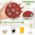 thumbnail image 3 of 6 Pcs Drink Coasters with Holder 3.94in Woven Coasters for Drinks Red and White Snowflakes Coaster Set for Protection Table, 3 of 7