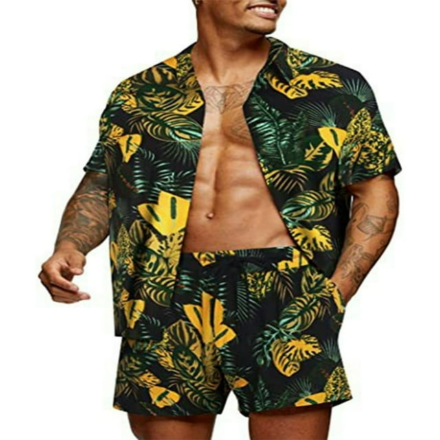 Chemise et Short Élégants Assortis pour Homme pour Hawaï