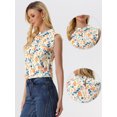 thumbnail image 2 of Blusas Elegante Sin Mangas Allegra K Vintage De La Década De 1950 Con Volantes Para Oficina De Negocios Para Mujer Blanco Azul Floral M, 2 of 6