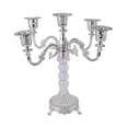 thumbnail image 2 of Candelabro de 5 brazos con forma cónica, elegante adorno de metal y vidrio. Plata, 2 of 9