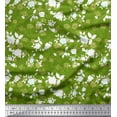 thumbnail image 1 of Soimoi Green polyester Crepe Fabric Monstera Leaves & Floral Print Fabric by The Yard 42 Inch Wide, 1 of 1
