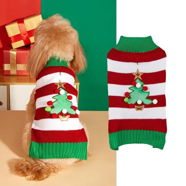 CBFFDC Festive Pet Sweater Christmas Pet Sweater Warm Breathable Comfortable Winter Clothes for Dogs Cats Holiday Festive Decor