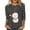 Grey, variant on Funny T-Shirts For Women Casual Fashionable Snowman Print Round Neck 3/4 Sleeve Xmas Gift Clothes