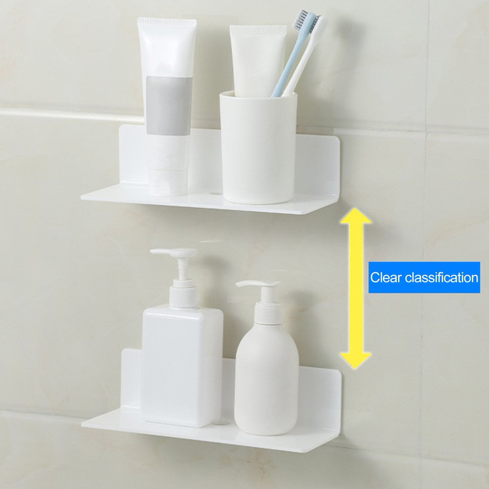 Lot De 2 étagères Murales Transparentes En Acrylique – Sans Perçage (adhésif Inclus) – Pour Salle De Bain, Salon, Bureau – 30 X 7,9 X 3,5 Cm