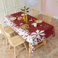 thumbnail image 3 of Red Christmas Snowflake Pattern Rectangle Tablecloth 60"x102",Waterproof Polyester Rectangle Table Cloth, Wipeable Spillproof Polyester Tablecloth for Dining, Camping, Indoor and Outdoor, 3 of 6