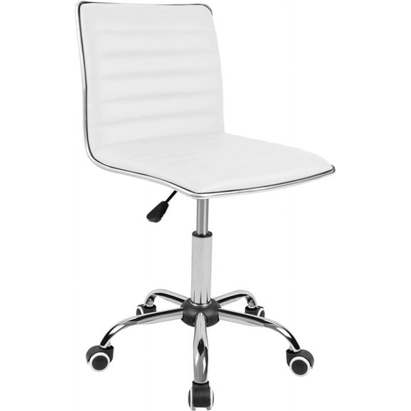 JUMMICO Office Chair Mid Back Task Chair Adjustable Home Computer Executive Desk Chair with 360° Swivel (White)