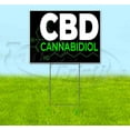 thumbnail image 1 of CBD Cannabidiol (18"" X 24"") Yard Sign, Includes Metal Step Stake, 1 of 3