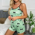 thumbnail image 2 of Tnhcen Bow & Polka Dot Pajama Set Women's Sleeveless Milk Silk Camisole & Shorts (S-XL) Soft & Stretchy, 2 of 5