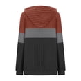 thumbnail image 4 of Rib-Knit Hoodies for Women Color Block Hooded Pullover Sweatshirt with Pocket Long Sleeve Drawcord Tops (XL, Watermelon Red), 4 of 5