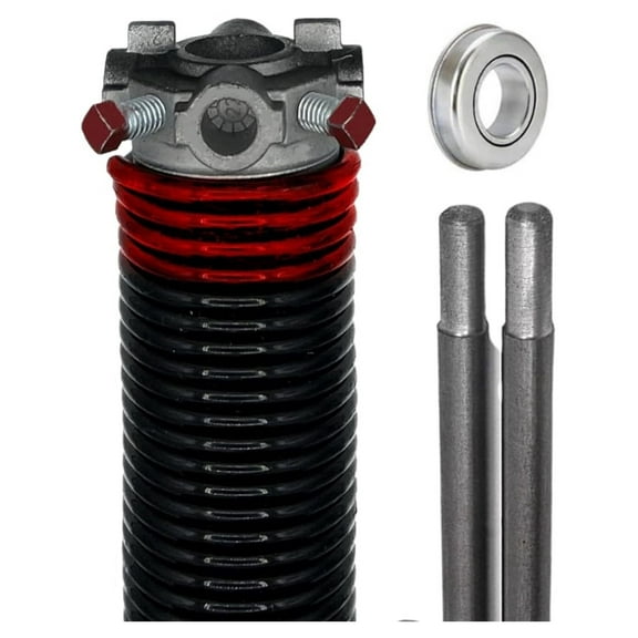 Garage Door Torsion Spring 225x2x27 - 1" Steel Bearing & Winding Bars - Left Wound for Right Side Replacement - Durable Repair Part