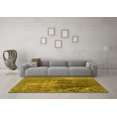 thumbnail image 3 of Ahgly Company Machine Washable Indoor Square Oriental Yellow Industrial Area Rugs, 7' Square, 3 of 4
