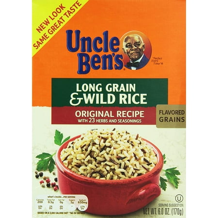 Uncle Ben's Long Grain and Wild Rice Original Recipe, 6 oz. Boxes (Pack of 6)