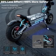 5600W Off-Road Electric Scooter, 56 MPH 62 Miles Range, 60V 30AH Dual Fast Charge, Dual Oil Disc Brakes, LED Lights, Spare Tire, Adult E-Scooter