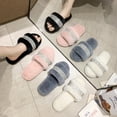 thumbnail image 4 of Ficarrico Zapatillas de felpa para mujer 2023 nuevo hogar zapatillas cálidas de una palabra de fondo plano Zapatillas de algodón de moda, 4 of 6