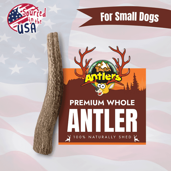 Tibetan Dog Chew Whole Antler Small Pack, Natural Elk and Deer Chews for Small Dogs