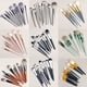 thumbnail image 4 of Nvzi Juego de 8 brochas de maquillaje para base, polvos, correctores, sombras de ojos, rubor, brochas de maquillaje verdes con bolsa de almacenamiento naranja, 4 of 4