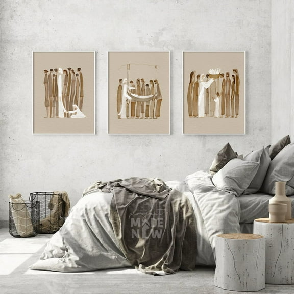 Luvia Christian Set Of 3 Print, Modern Christian Bible Art, Christ Poster Print, Bible Sketch, Modern Wall Decor Set 3 Prints 8x12 UNFRAMED