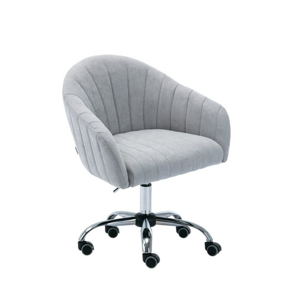 Linen Fabric Pink Upholstered Makeup Vanity Chair Adjustable Swivel Cute Accent Side Desk With Silver Chrome Frame Dressing Room For Women Kids Teen Girls Light Grey Com Linen Fabric Pink Upholstered Makeup, White Desk Chair Teen Girl