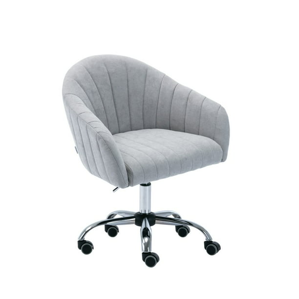 Design Linen Fabric Desk Task Chair, Grey Fabric Desk Chair With Arms
