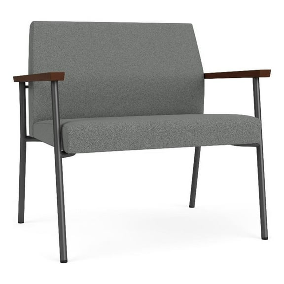 Mystic Reception Waiting Bariatric Chair / Charcoal Steel / Light Gray