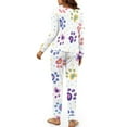 thumbnail image 5 of DISNIMO Dog Paw Print Womens Lounge Pjs Set 2 Piece Pj Set Sleepwear with Pocket Long Sleeve Top with Long Pants Casual Pajama Sets for Women Soft Comfy Lounge Sets, Available in Plus Size, 2XL, 5 of 7
