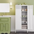 thumbnail image 6 of CHSHIN 61"H Modern Kitchen Pantry, Metal Storage Cabinet with 4-Tier for Kitchen,Dining Room,White, 6 of 6