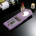 thumbnail image 2 of Dteck Crossbody Wallet Case for iPhone 11 with RFID Blocking Card Holder, Built-in Make-Up Mirror for Women Girl Shockproof Purse Cover with Removable Shoulder Strap 6.1 Inch, Purple, 2 of 5