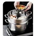 thumbnail image 3 of i Kito Divided Steamer Tray for Pot, Rice Cooker Steamer Plate Silver 3 Section Stainless Steel, 3 of 8