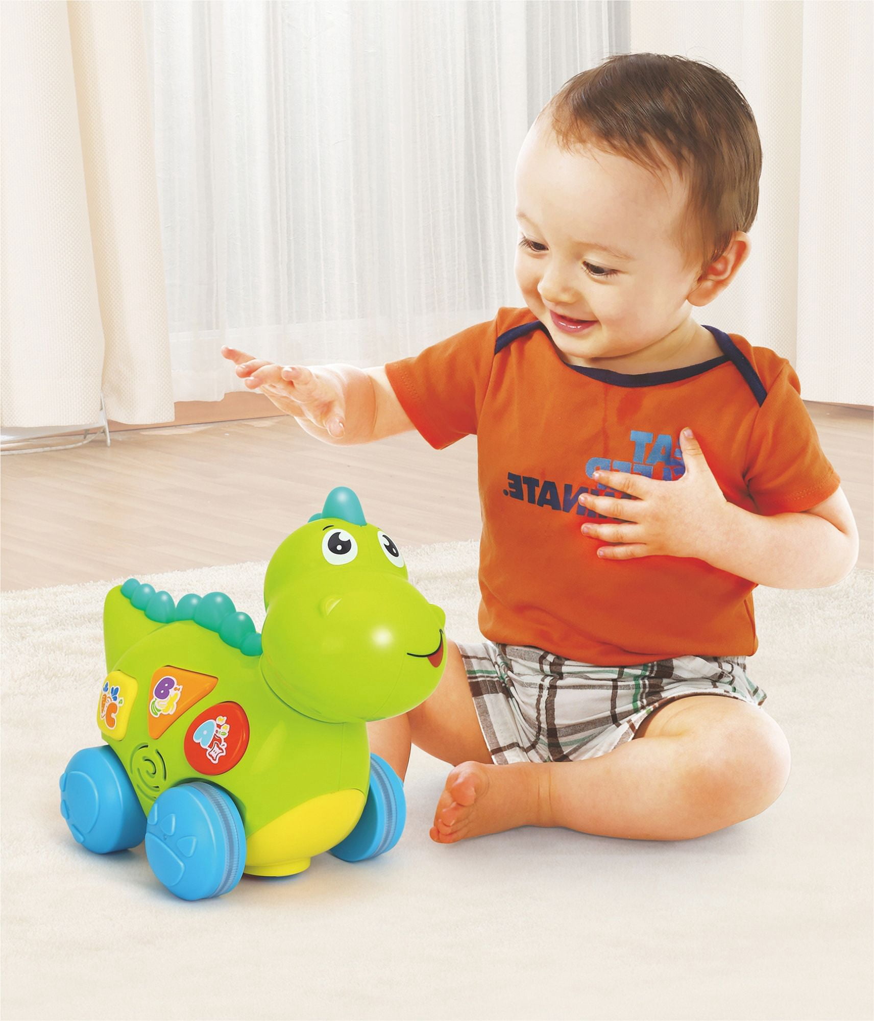 PlayWorld Prehistoric Past Talking Dinosaur Toy with Lights, Sounds, And Educational Activities