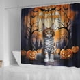 thumbnail image 4 of Mummy Maine Coon Happy Halloween with Pumpkins Bats Spooky Fun Shower Curtain Cat Lover Kitten Owner Gifts Waterproof Bathroom Bathtub Curtain - 00019, 4 of 5