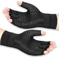 thumbnail image 1 of Guantes de compresión de cobre para artritis, para mujeres y hombres, alivian el dolor de manos, la hinchazón y el síndrome del túnel carpiano. Sin dedos, ideales para escribir y para dar soporte a, 1 of 6