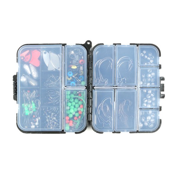 Fishing Tackle Box with Tackle Included 188Pc Fishing Accessories Kit Set with Tackle Box Pliers Jig-Hooks Swivels Fishing Box with Tackle Included Fishing Accessories Tackle Box