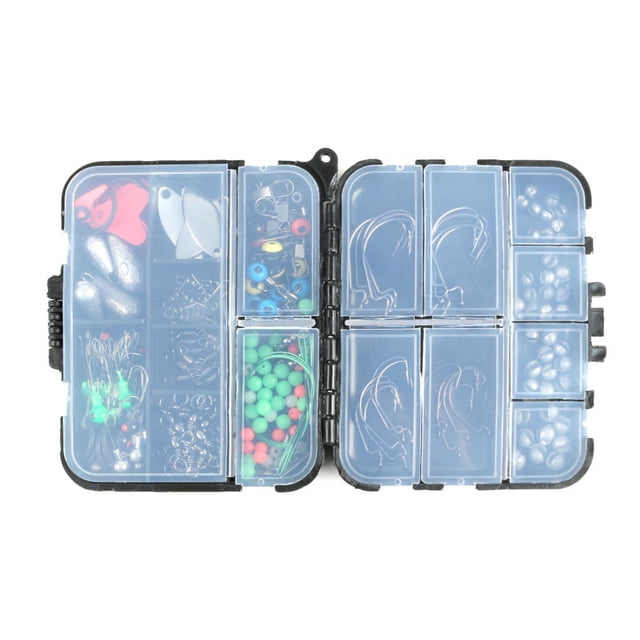 Fishing Tackle Box with Tackle Included 188Pc Fishing Accessories Kit Set with Tackle Box Pliers Jig-Hooks Swivels Fishing Box with Tackle Included Fishing Accessories Tackle Box