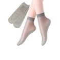 thumbnail image 2 of Gustave 10 Pairs Ankle High Mesh Sheer Socks for Women Anti-Slip Cotton Sole Silk Nylon Socks Soft Elastic Thin Transparent Socks for Summer "Gray", 2 of 11