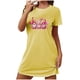 thumbnail image 2 of Camisón corto de talla grande para mujer, camisón de manga corta con estampado de pecho a la moda, camisón para mujer, 2 of 5