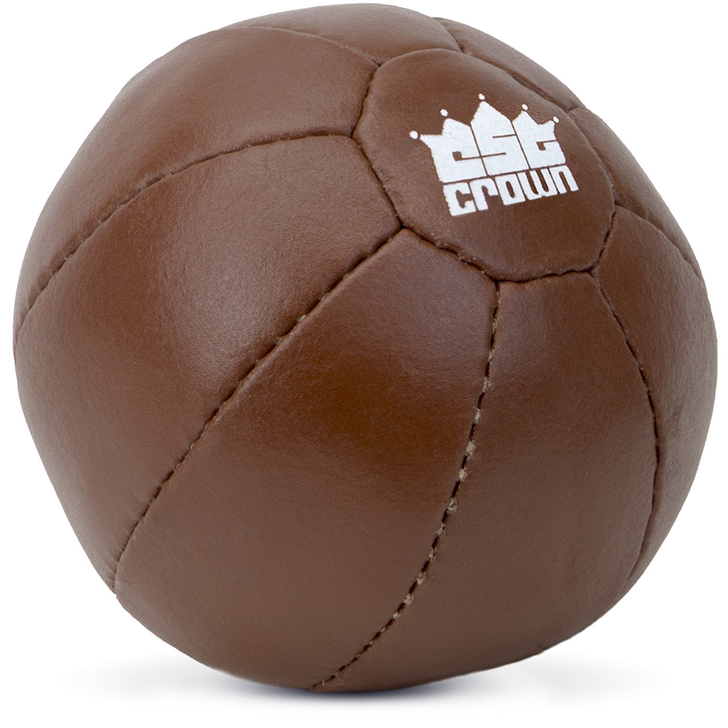 Medicine Ball, Crown Brown Leather 2.2-lb Fitness Training Exercise