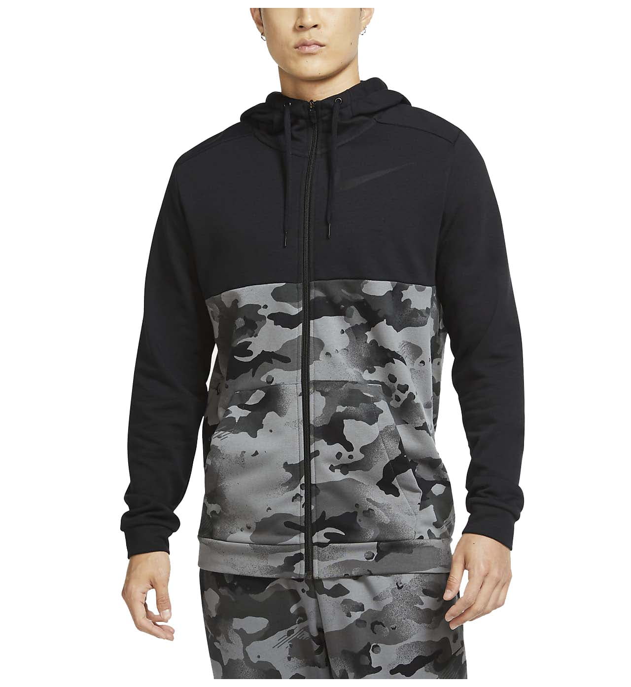 Prominente Opcional Sangriento Nike Men's Dri-Fit Full Zip Camo Training Hoodie (Black/Iron Grey, Small) -  Walmart.com
