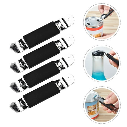 COOPHYA 4Pcs Can Opener with Multi Functional Design in Black for Seniors and Outdoor Equipment
