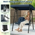 thumbnail image 2 of Costway 2-Person Outdoor Porch Swing Swing Loveseat with A-Shaped Metal Stand Navy, 2 of 10