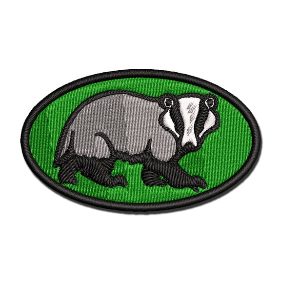 Curious Badger Applique Multi-Color Embroidered Iron-On Patch - 2.5 Inch Small
