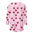 thumbnail image 5 of Viikei Womens Hoodies,Blouses for Women Fashion Casual,Women's Loose Medium Long Sleeve 3/4 Sleeve Valentine's Day Printed Crew-neck Top/shirt Multicolor S, 5 of 5