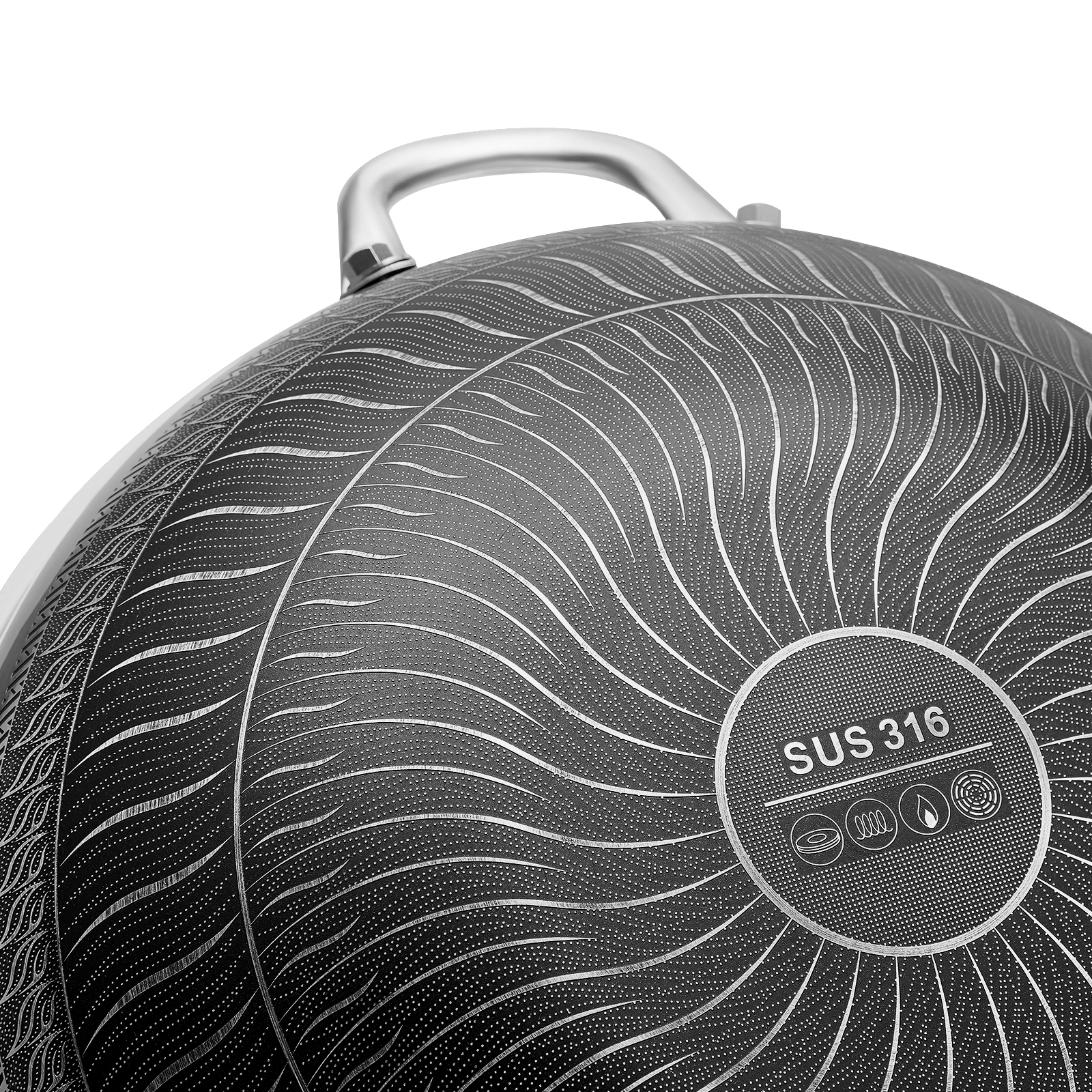 Miumaeov Double Sided Honeycomb Cooking Frying Pan Stainless Steel Non Stick w/ Glass Lid