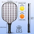 thumbnail image 3 of Pickleball Paddles Set Of 1, Fiberglass Surface, USA, Star Print, 1 Paddle, 2 Balls & Bag, 3 of 5