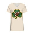 thumbnail image 3 of Uootdi St Patricks Day T Shirts for Women Cute V-Neck Short Sleeve Festival Gift Tops Lucky Irish Shamrock Clover Print Graphic Short Sleeve Tees Gift, 3 of 4